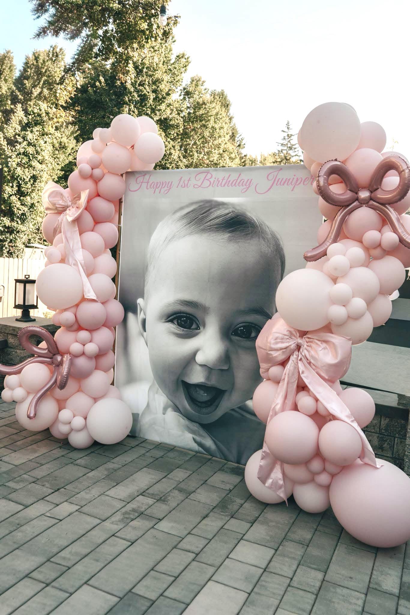 Birthday balloon arch