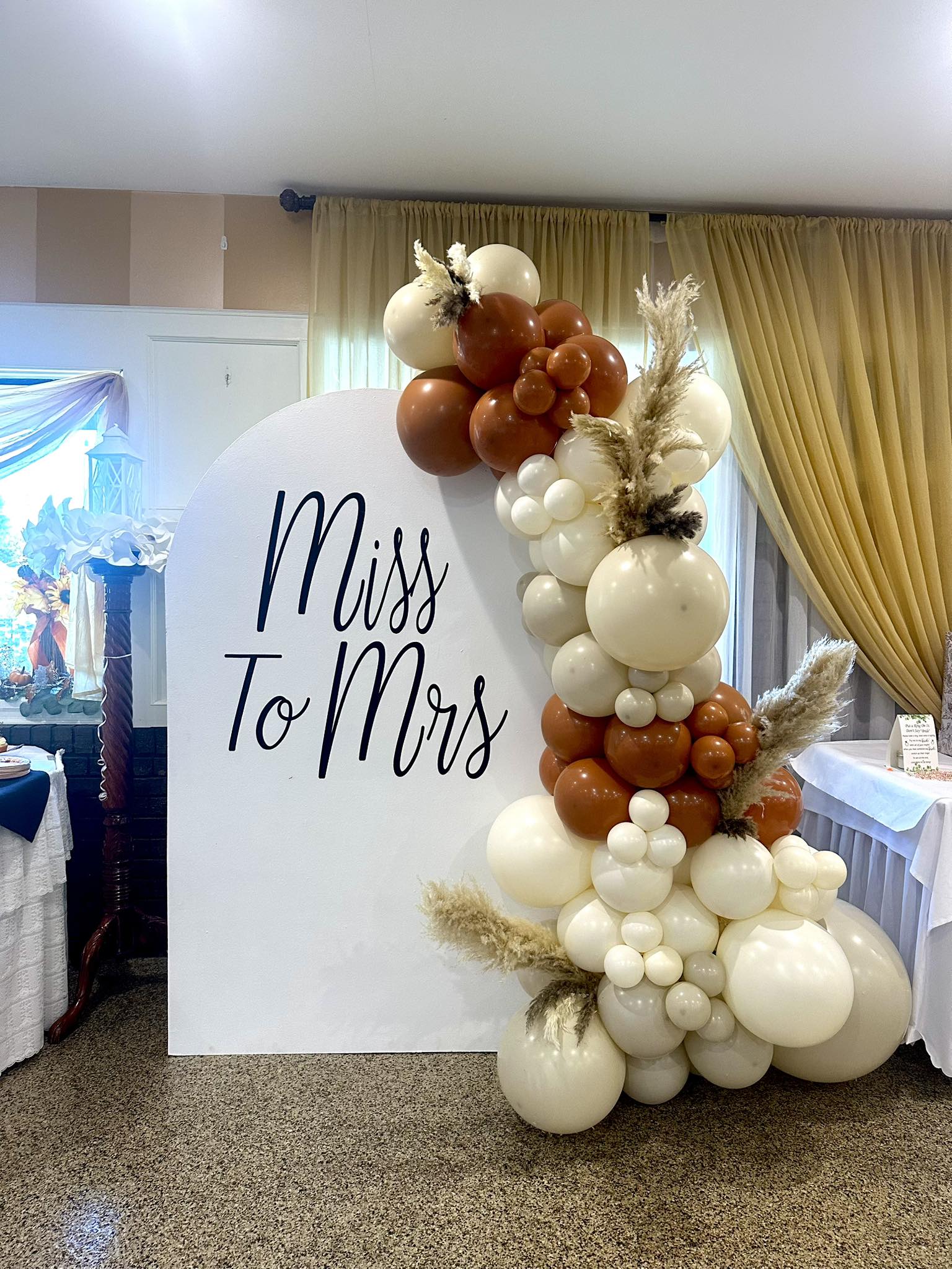 Miss To Mrs wedding arch