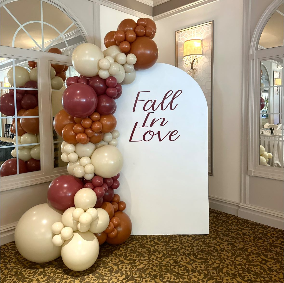 Fall In Love wedding arch