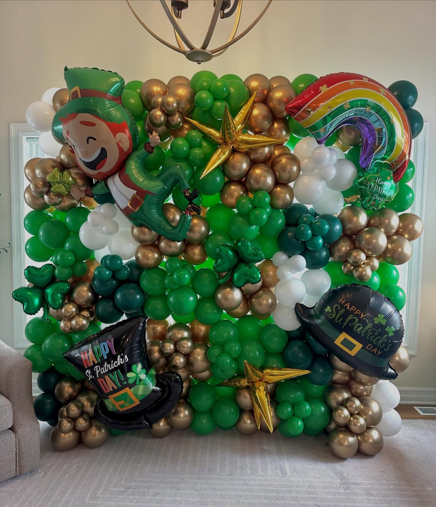 St. Patrick's Day balloon wall
